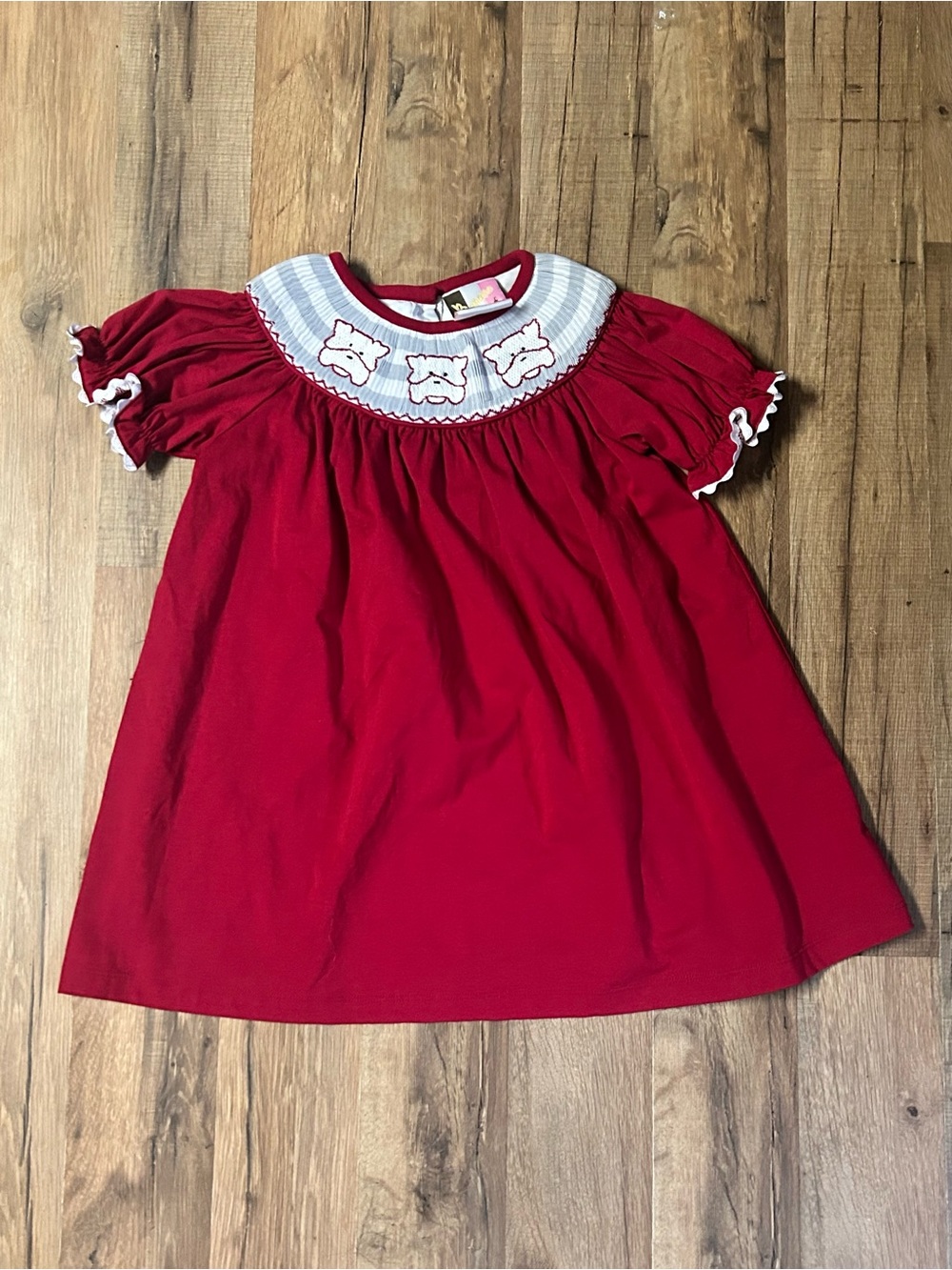 Banana Split 18 Month Bulldog Smocked Dress
